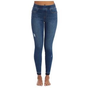 Spanx Distressed Denim Leggings Skinny Jeans Jeggings Medium Wash Blue Womens XL